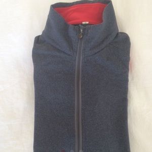 Lululemon Athletica Mens Grey/Red Zip Front Sweatshirt-Size XL